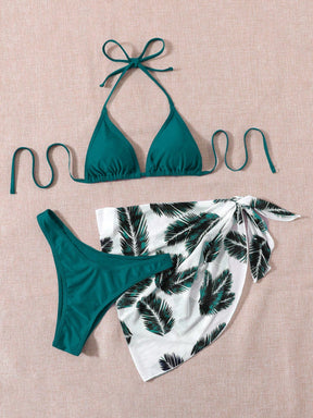 Conjunto + três peças de natação com Maiô Bikini