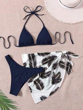 Conjunto + três peças de natação com Maiô Bikini